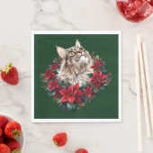 Meowy Christmas Maine Coon Cat  Servet (Insitu)