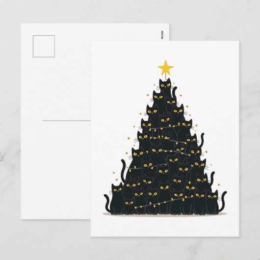 Meowy Christmas Merry Catmas Feestdagenkaart (Voorkant / Achterkant)