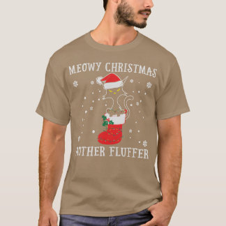 Meowy Christmas Mother Fluffer Grappige Kat Liefhe T-shirt