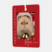 Meowy Christmas | Pet Foto Kerstboom Metalen Ornament (Voorkant links)