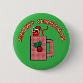 MEOWY CHRISTMAS Pin Button Green (Voorkant)