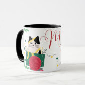 Meowy Christmas - Schattige Cartoon voor katten Mok (Voorkant links)