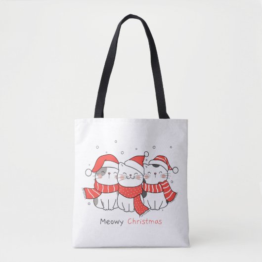 Meowy Christmas - Schattige feestkatten Tote Bag (Voorkant)