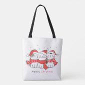 Meowy Christmas - Schattige feestkatten Tote Bag (Achterkant)