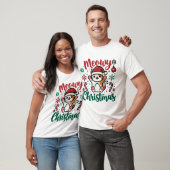 Meowy Christmas - Schattigee feestelijke kattenvak T-shirt (Unisex)