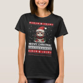Meowy Christmas Schattigee Katten en Koffie Vrolij T-shirt (Voorkant)