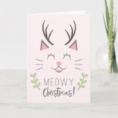 Meowy Christmas | Schattigee kattenliefhebbers ker Feestdagen Kaart (Voorkant)