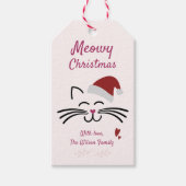 Meowy Christmas - Schattigee Kitten w. Kerstmuts Cadeaulabel (Voorkant)