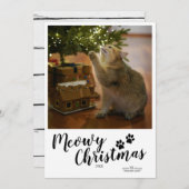 Meowy Christmas Script Custom Cat Kaart (Voorkant / Achterkant)