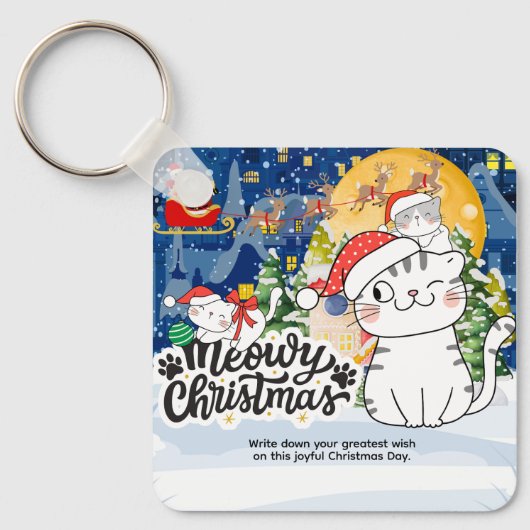 Meowy Christmas Sleutelhanger (Voorkant)