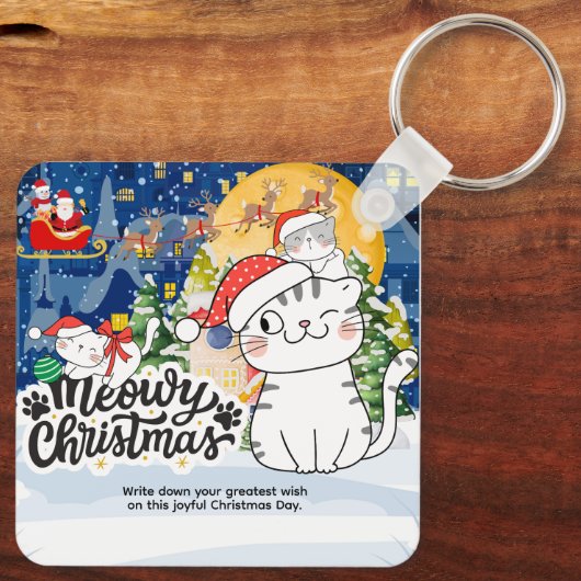 Meowy Christmas Sleutelhanger (Achterkant)