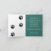 Meowy Christmas Tabby Cat Waterverf Vakantie Kaart (Binnen)