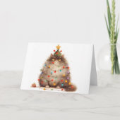 Meowy Christmas Tangled Cat Lights Wenskaart Kaart (Voorkant)