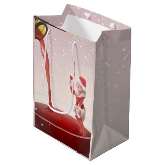Meowy Christmas Toast Medium Cadeauzakje (Voorkant Gekanteld)