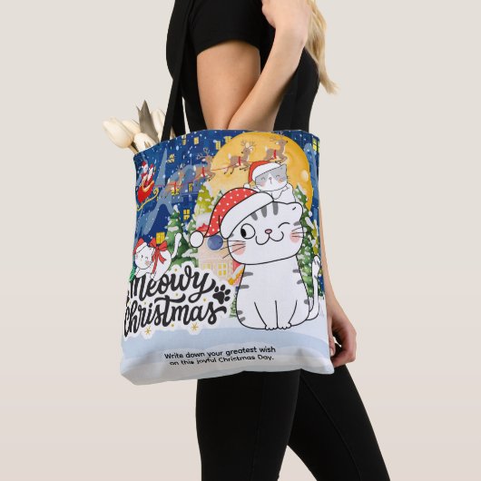 Meowy Christmas Tote Bag (Dichtbij)
