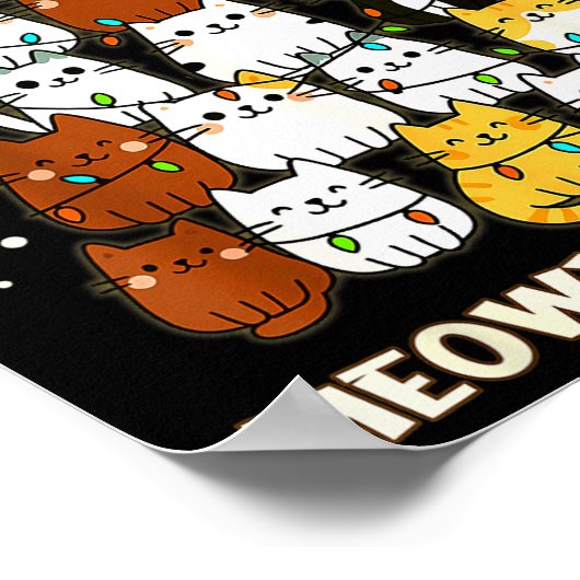 Meowy Christmas Tree Merry Catmas Cat Lover For Me Poster (Hoek)