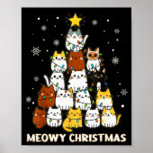 Meowy Christmas Tree Merry Catmas Cat Lover For Me Poster (Voorkant)