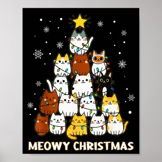 Meowy Christmas Tree Merry Catmas Cat Lover For Me Poster (Voorkant)