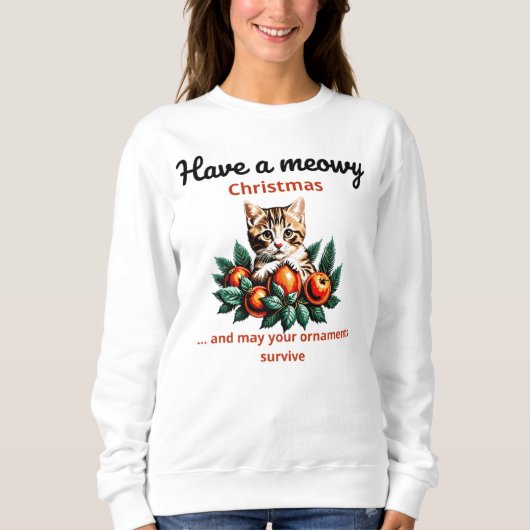Meowy Christmas Unisex Sweatshirt (Voorkant)