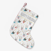 'Meowy Christmas' Vakantie katten in Antlers Custo Kleine Kerstsok (Voorkant (Hangend))