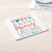 'Meowy Christmas' Vakantie katten in een gewei Gra Kartonnen Onderzetters (Schuin)