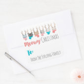 'Meowy Christmas' vakantie katten op maat van & va Vierkante Sticker (Envelop)