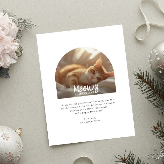 Meowy Christmas van Schattigee Cat Arch-foto Feestdagenkaart