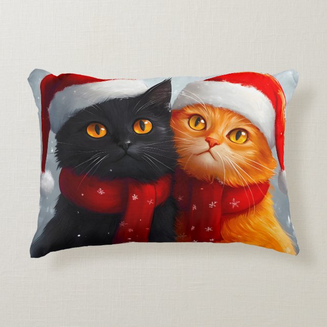 Meowy Christmas Winter Love Accent Kussen (Voorkant)