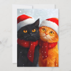 Meowy Christmas Winter Love Feestdagenkaart