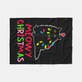 Meowy Christmas Xmas Lights Black Cat Pajamas Fami Fleece Deken (Voorkant (Horizontaal))