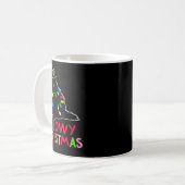 Meowy Christmas Xmas Lights Black Cat Pajamas Fami Koffiemok (Voorkant links)