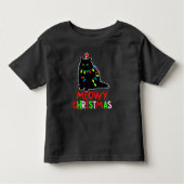 Meowy Christmas Xmas Lights Black Cat Pajamas  Kinder Shirts (Voorkant)