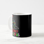 Meowy Christmas Xmas Lights Black Cat Pajamas  Koffiemok (Voorkant links)