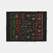 Meowy Christmas Xmas Lights Cat Ugly Sweater Pajam Fleece Deken (Voorkant (Horizontaal))