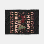 Meowy Christmas Xmas Tree Cat Ugly Sweater Pajamas Fleece Deken (Voorkant (Horizontaal))