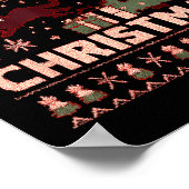 Meowy Christmas Xmas Tree Cat Ugly Sweater Pajamas Poster (Hoek)