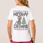 Meowy Christmas Ya Filthy Animal - Ugly Cat T-shirt (Achterkant)