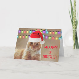 Meowy en Bright Cat Christmas Feestdagen Kaart
