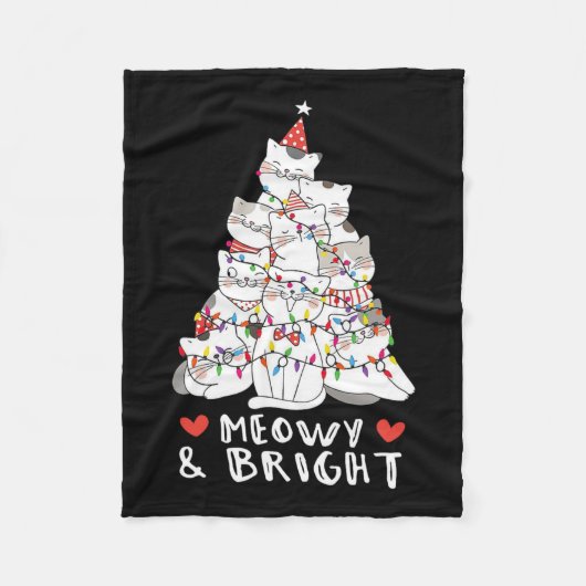 Meowy en Bright Cat Tree Leuke Dier Kitten Chris Fleece Deken (Voorkant)