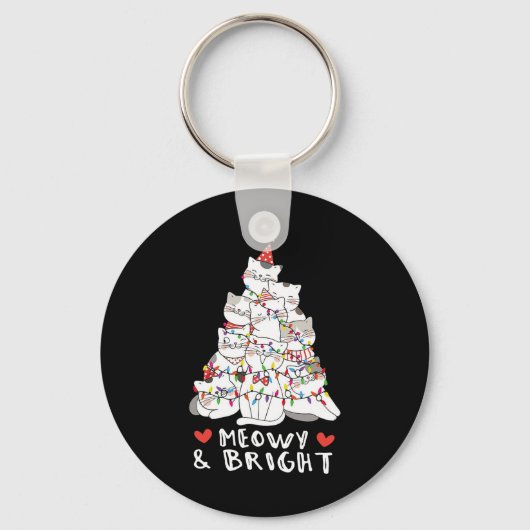 Meowy en Bright Cat Tree Leuke Dier Kitten Chris Sleutelhanger (Voorkant)