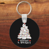 Meowy en Bright Cat Tree Leuke Dier Kitten Chris Sleutelhanger (Voorkant)
