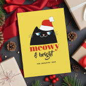 Meowy en Bright Funny Cat Kerstmis Feestdagenkaart
