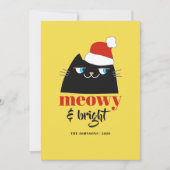 Meowy en Bright Funny Cat Kerstmis Feestdagenkaart (Voorkant)