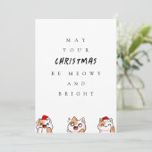 Meowy en Bright Schattige Cats Kerstgroet Feestdagenkaart (Staand voorkant)