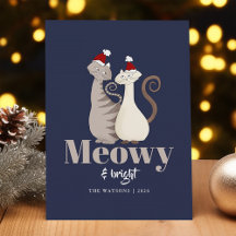 Meowy en Bright Two Cats Kerstmis