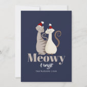 Meowy en Bright Two Cats Kerstmis Feestdagenkaart (Voorkant)