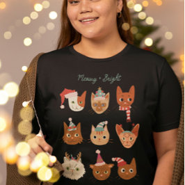 Meowy en heldere katten in kerstkostuum Tri-Blend shirt