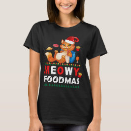 Meowy Foodmas Funny Cat T-shirt | Schattigee vakan