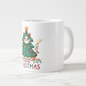 Meowy Funny Christmas Cat Grote Koffiekop (Voorkant rechts)