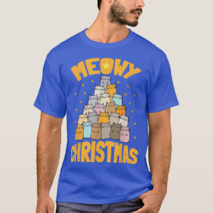 Meowy Hanukkah Cat kerstboom Joodse Chanokah T-shirt